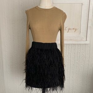 Ostrich feather mini skirt